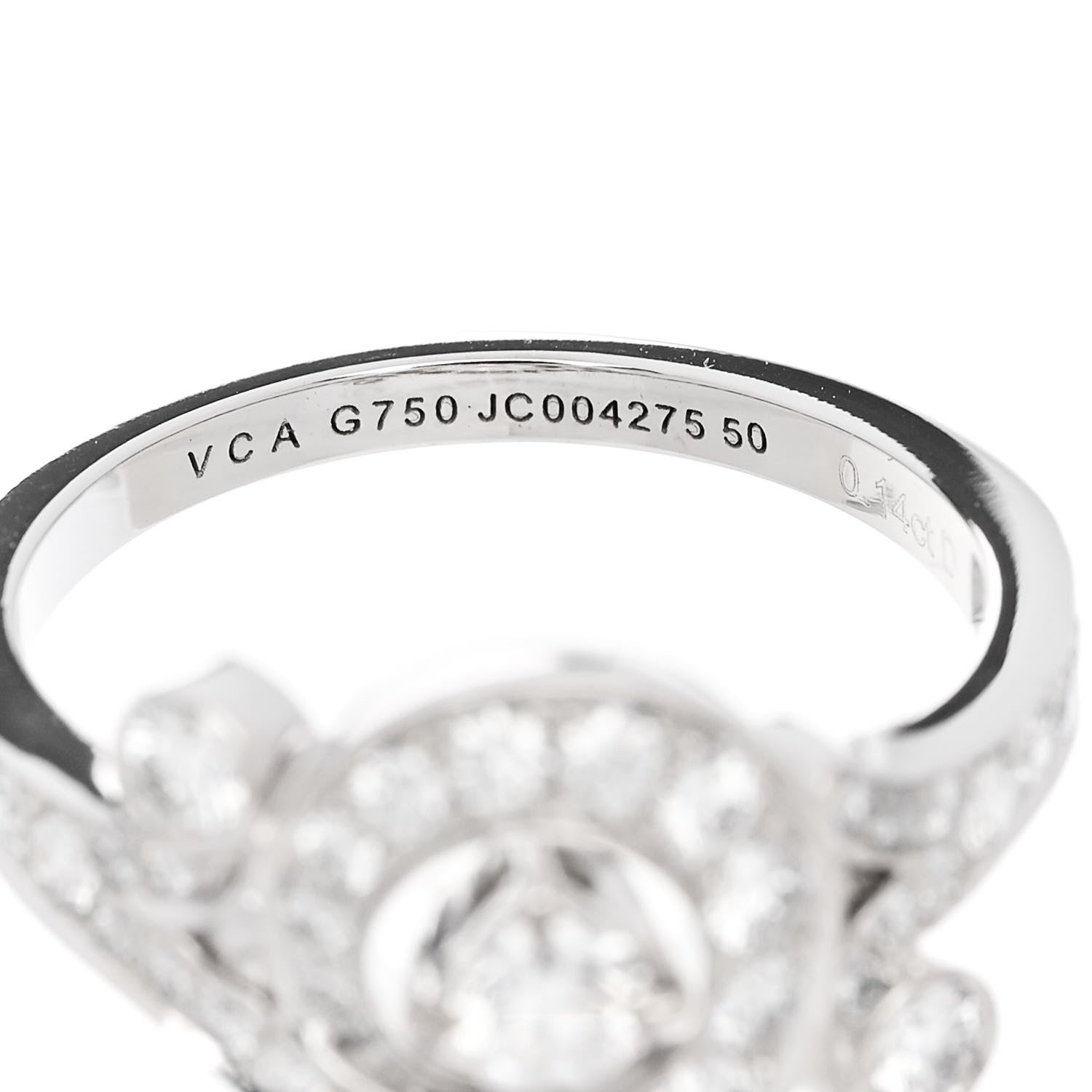 Van Cleef & Arpels 18K White Gold Diamond Nid du Paradis Ring 50 5.25 5 of 5