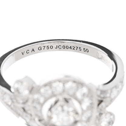 Van Cleef & Arpels 18K White Gold Diamond Nid du Paradis Ring 50 5.25 5 of 5