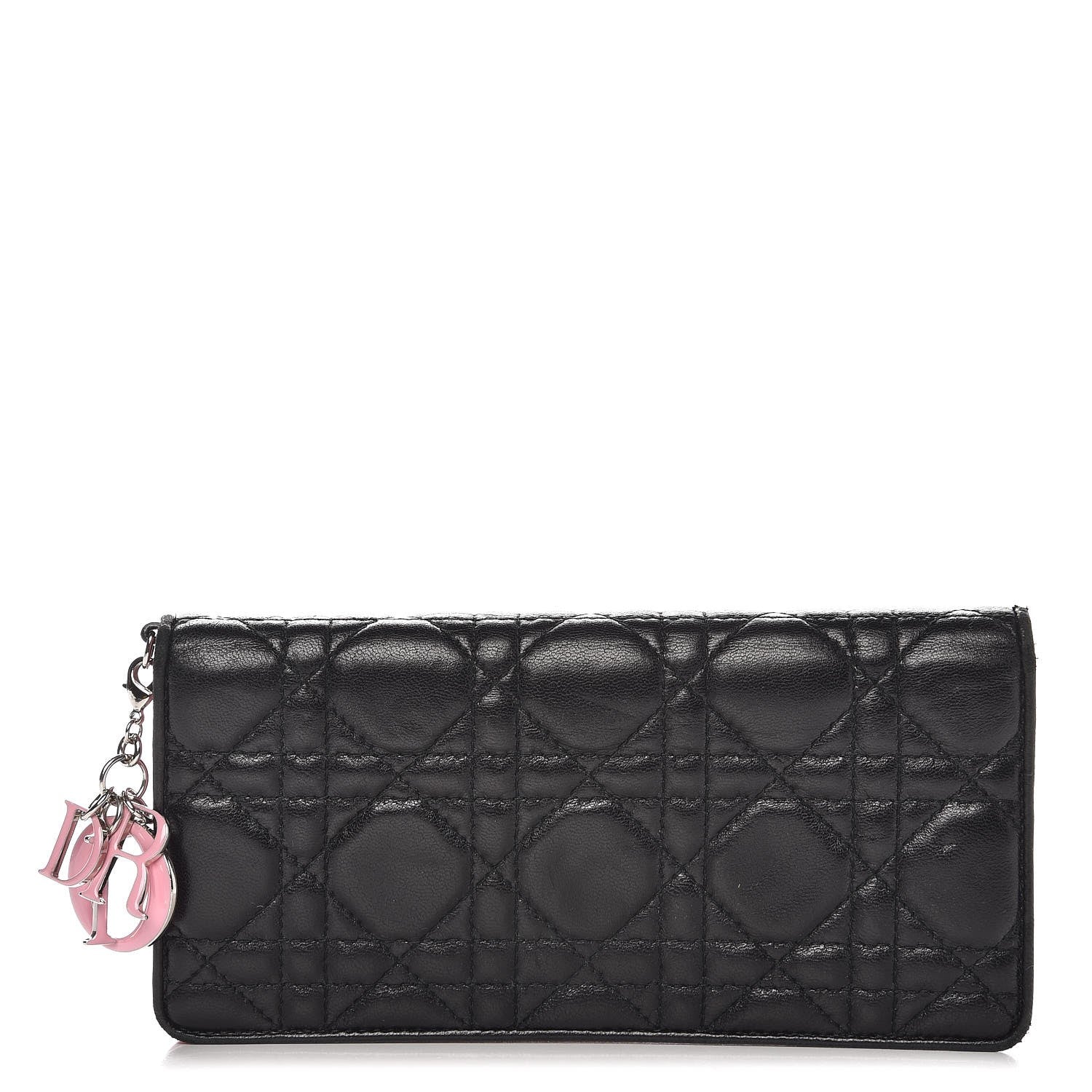 Christian Dior Lambskin Cannage Rendezvous Wallet Black 1 of 11