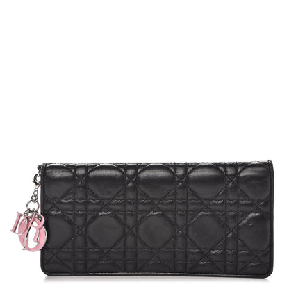 Christian Dior Lambskin Cannage Rendezvous Wallet Black 1 of 11