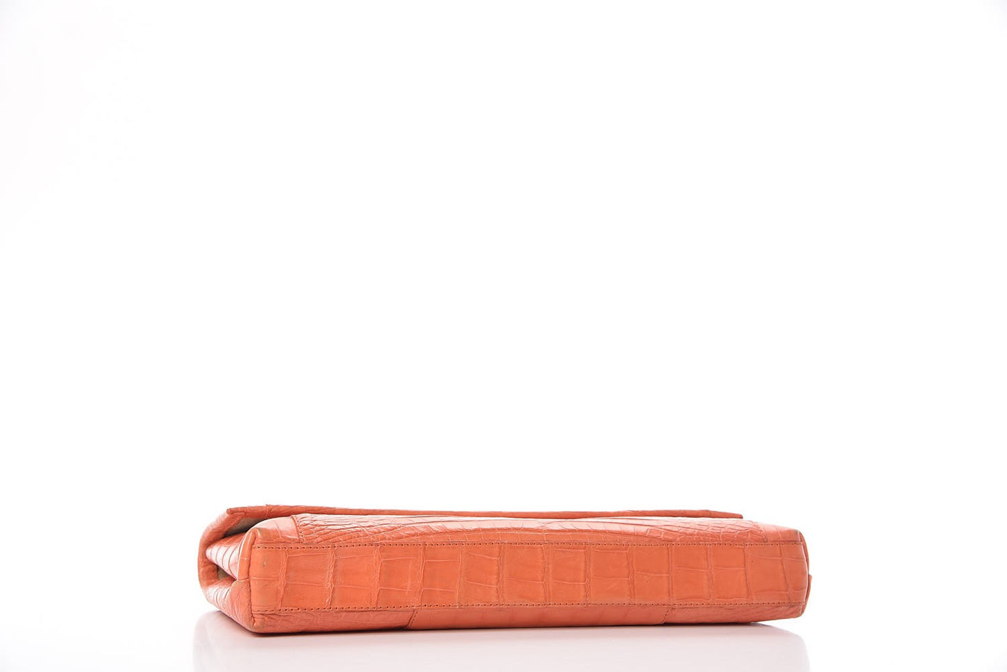 Crocodile Foldover Clutch Orange