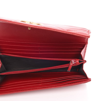 Gucci Calfskin Matelasse GG Marmont Continental Wallet Hibiscus Red 5 of 12
