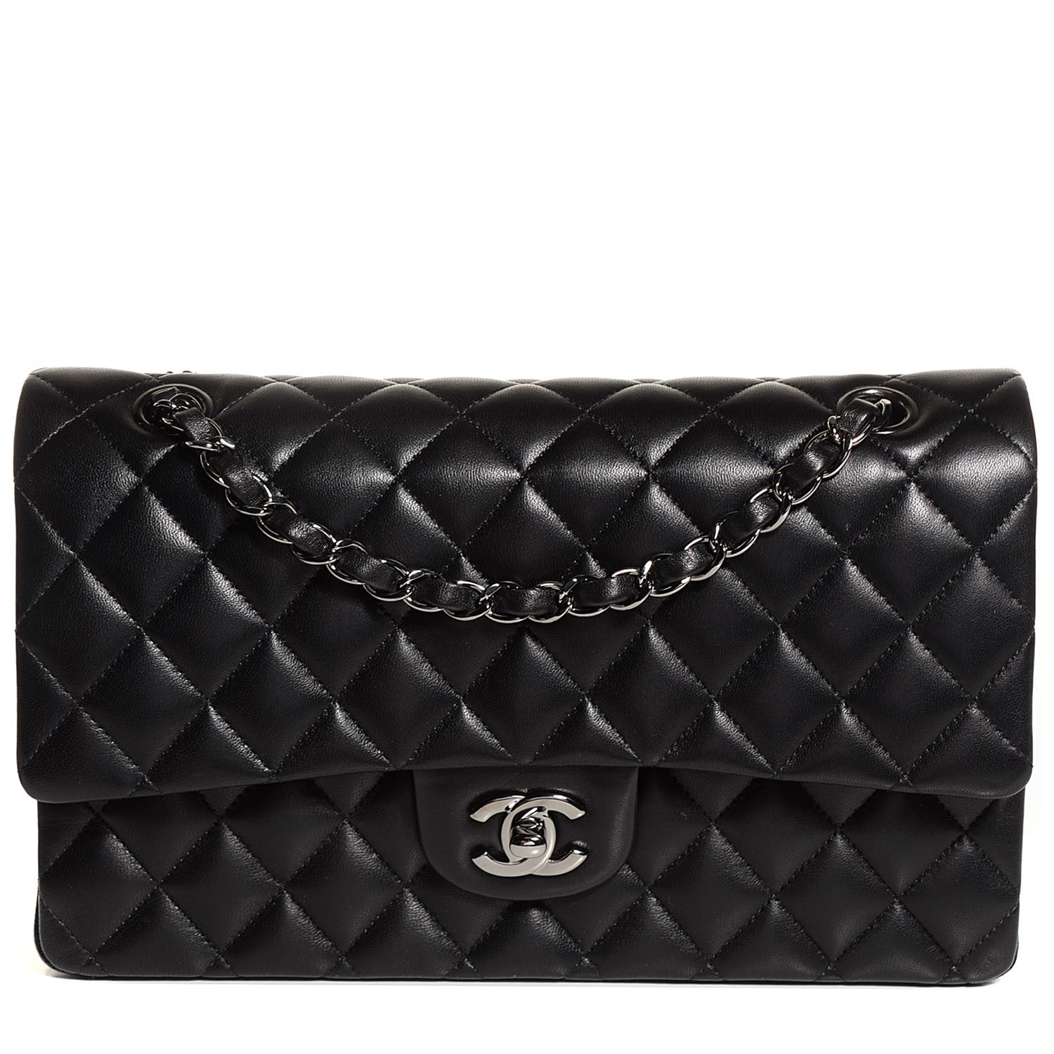 Chanel Lambskin Quilted Medium Double Flap Black 1 of 7