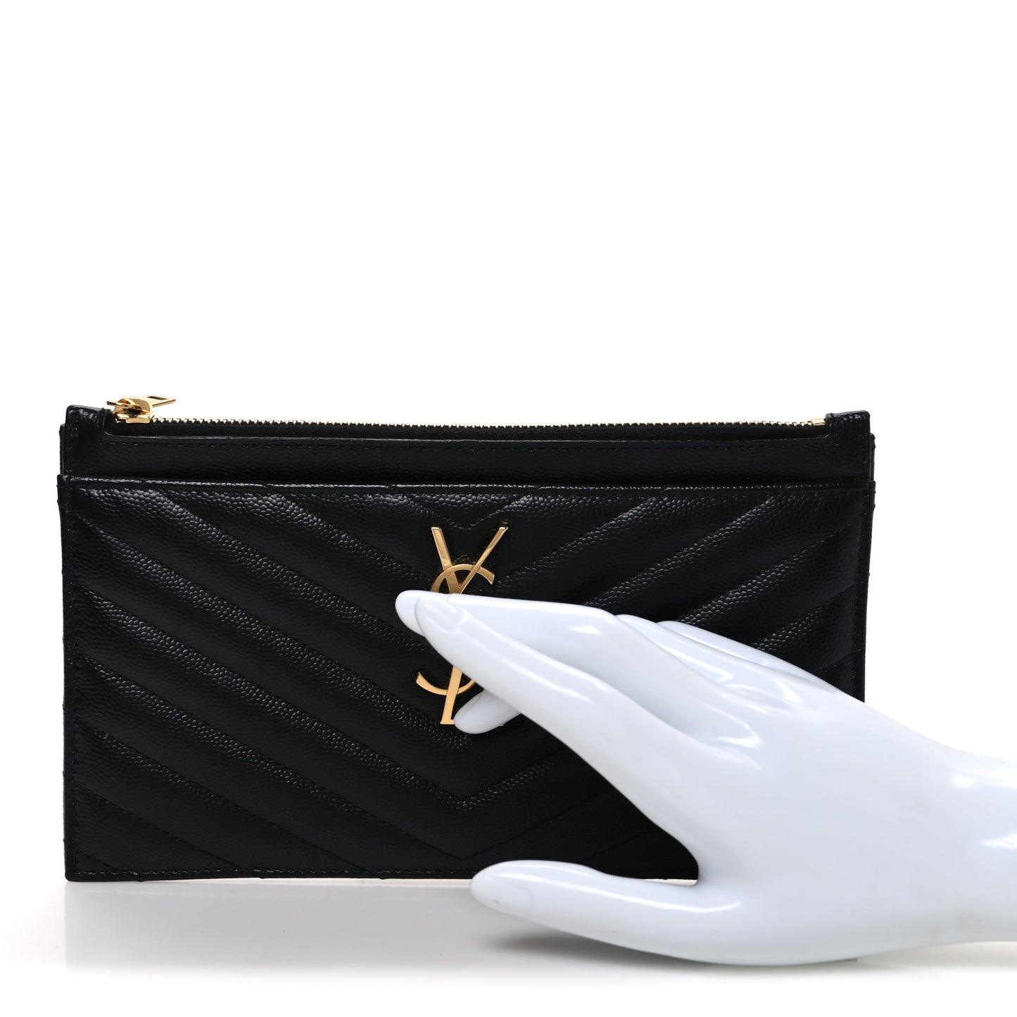 Grain De Poudre Chevron Monogram Bill Pouch Black