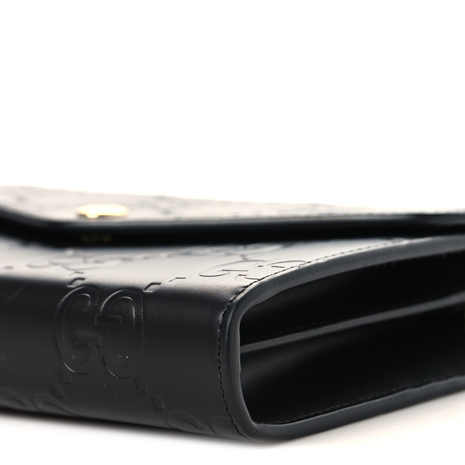 Gucci Calfskin GG Debossed Chain Wallet Black 9 of 9