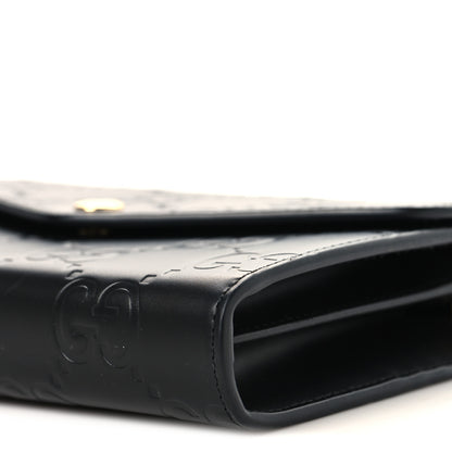 Gucci Calfskin GG Debossed Chain Wallet Black 9 of 9