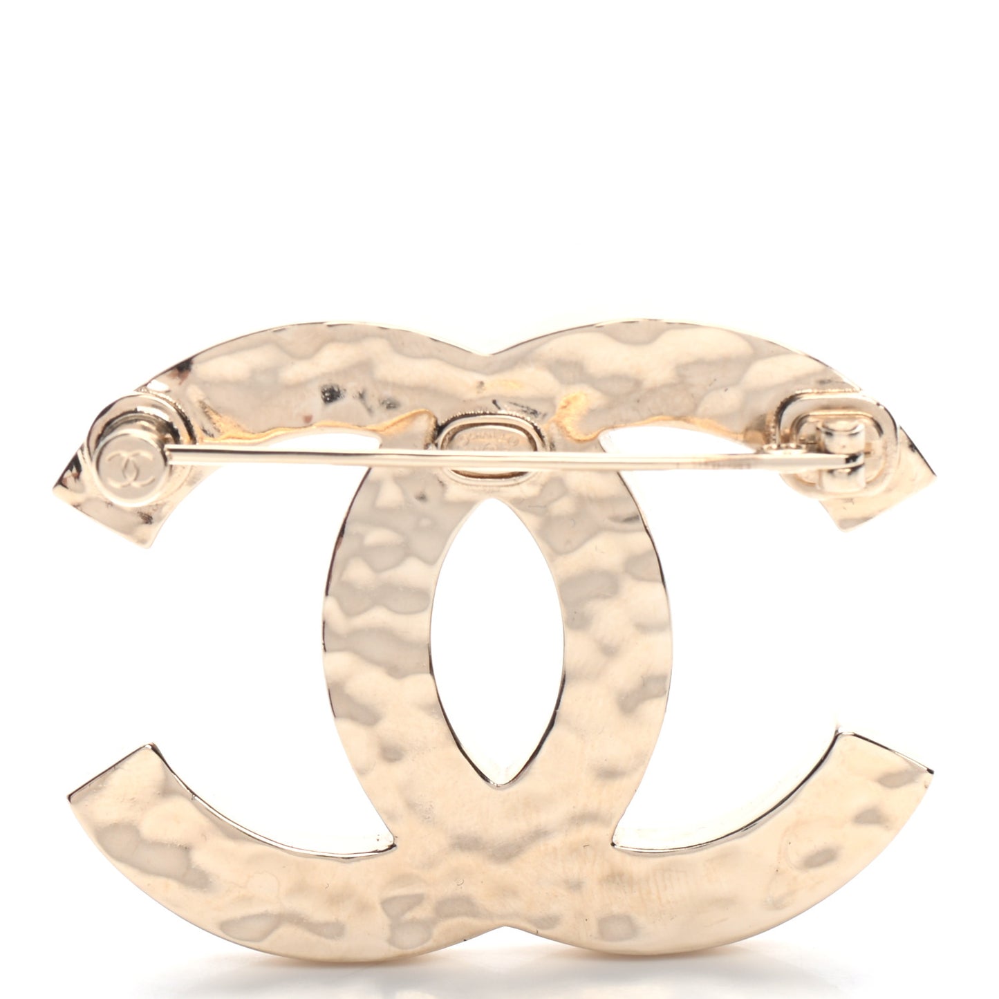 Baguette Crystal Logo CC Brooch Gold