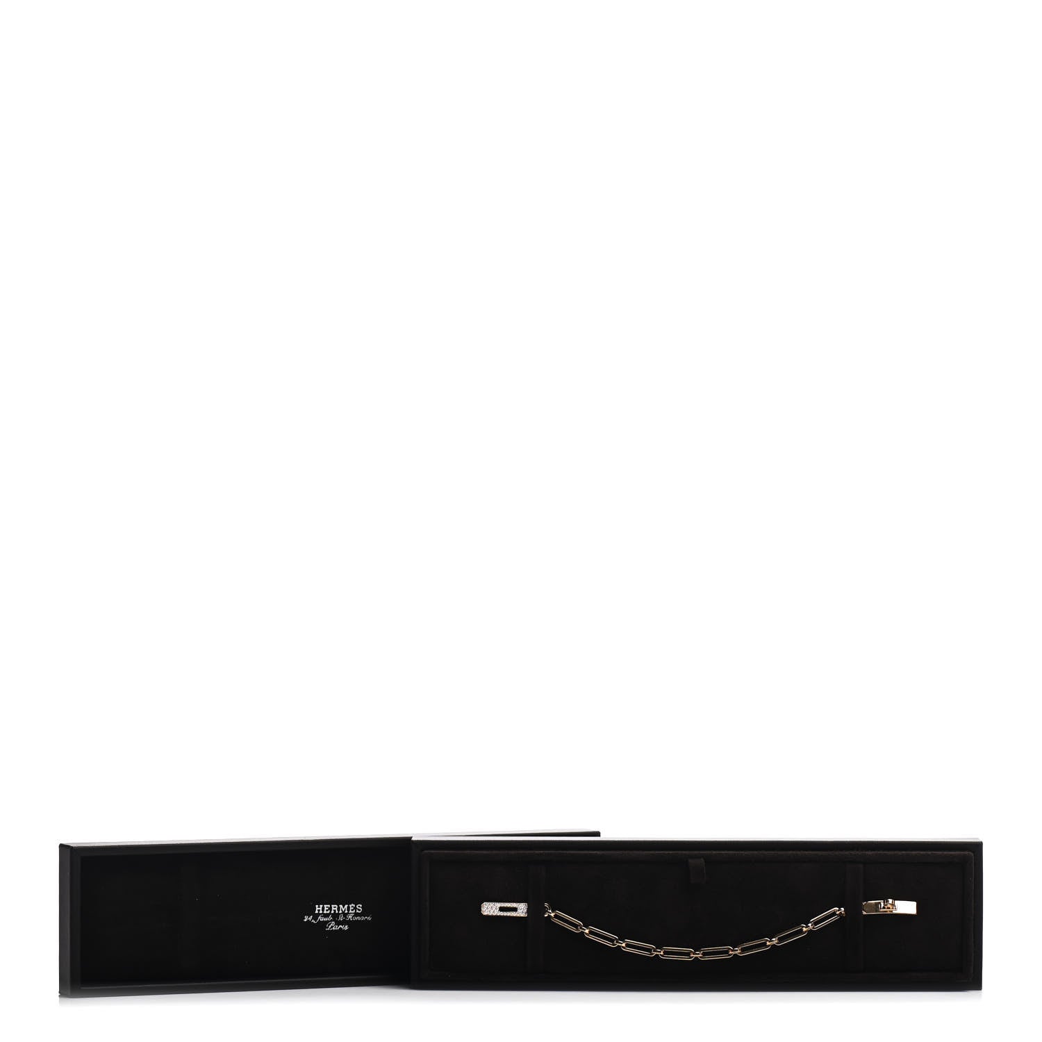 Hermes 18K Yellow Gold Diamond Pave PM Kelly Chaine Bracelet SH 5 of 5