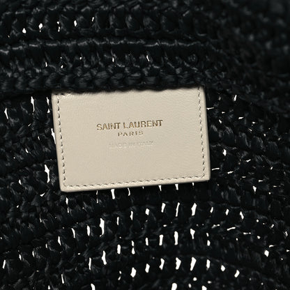 Saint Laurent Raffia Rive Gauche Tote Black 6 of 11