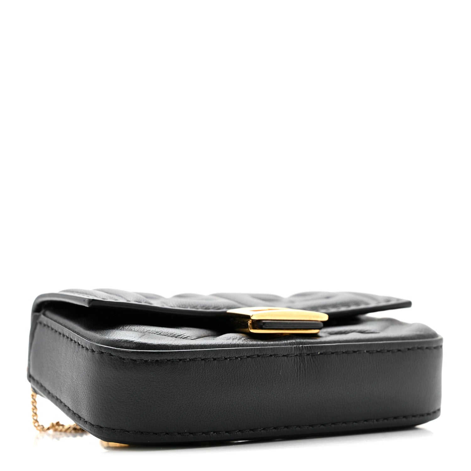 Fendi Nappa Matisse FF Embossed Nano Baguette Charm Black 4 of 12
