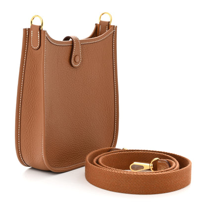Hermes Taurillon Clemence Evelyne TPM Gold 3 of 11