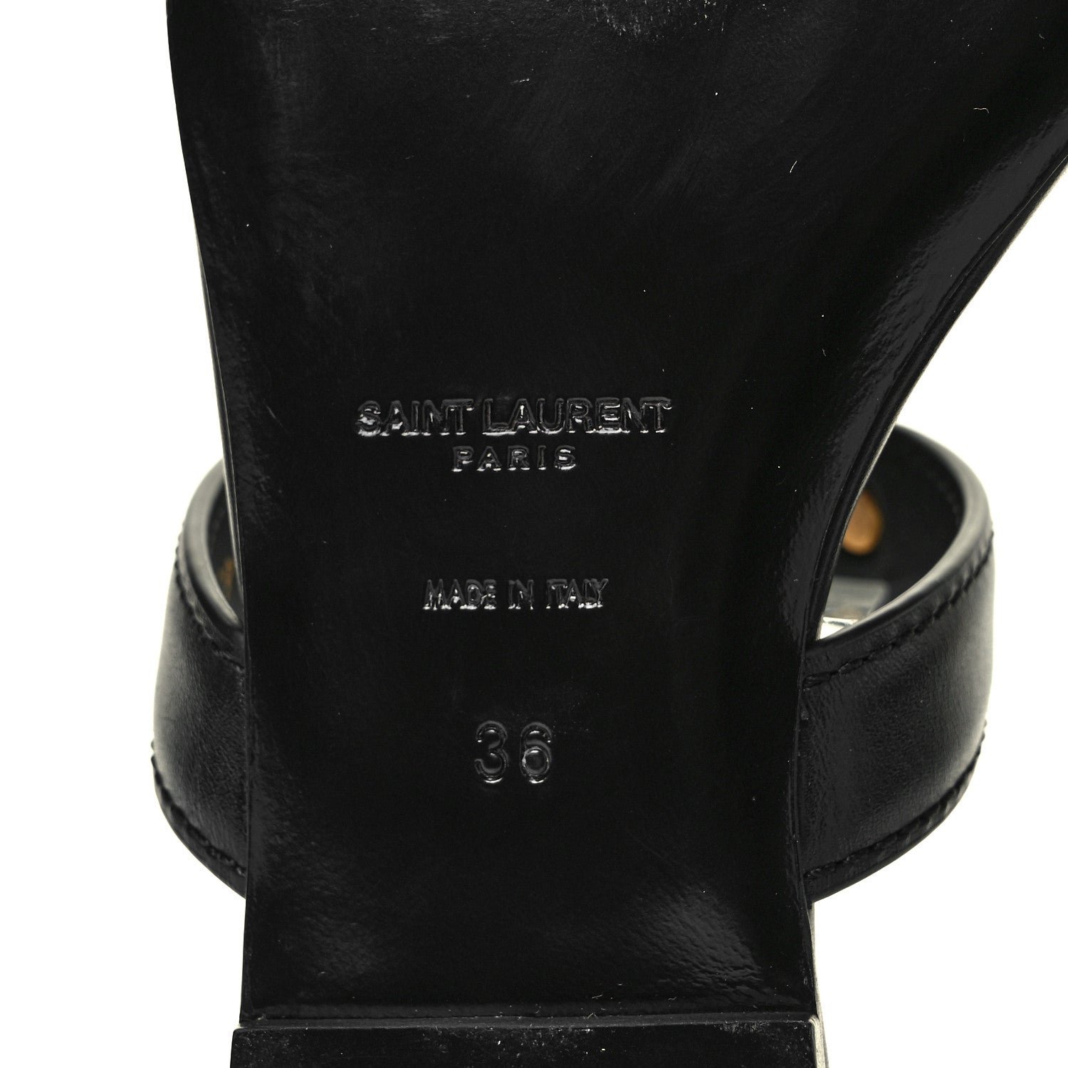 Saint Laurent Calfskin Chain Jota Maillon Sandals 36 Black 6 of 9