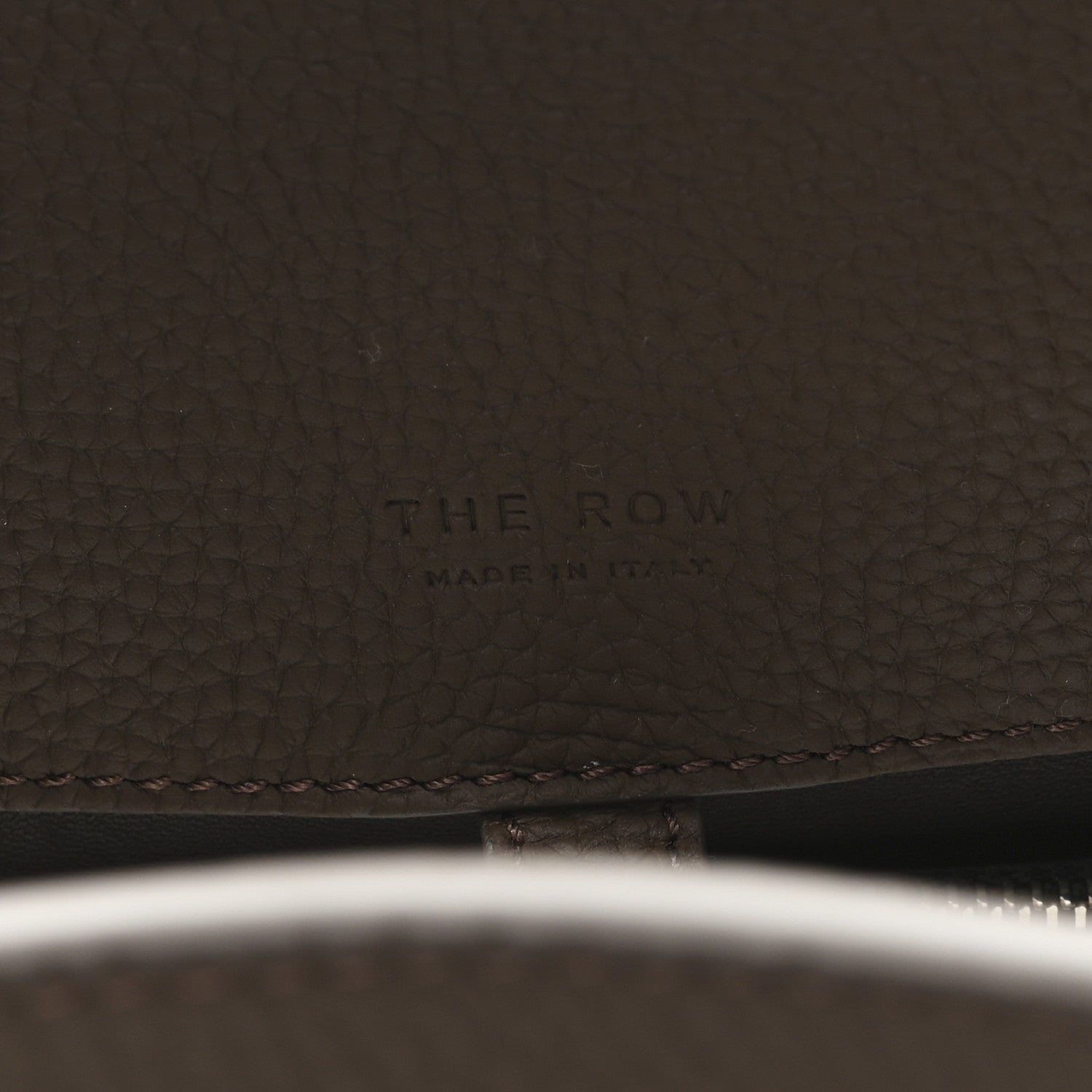The Row Matte Grained Calfskin Margaux Shoulder 12 Dark Olive 6 of 9