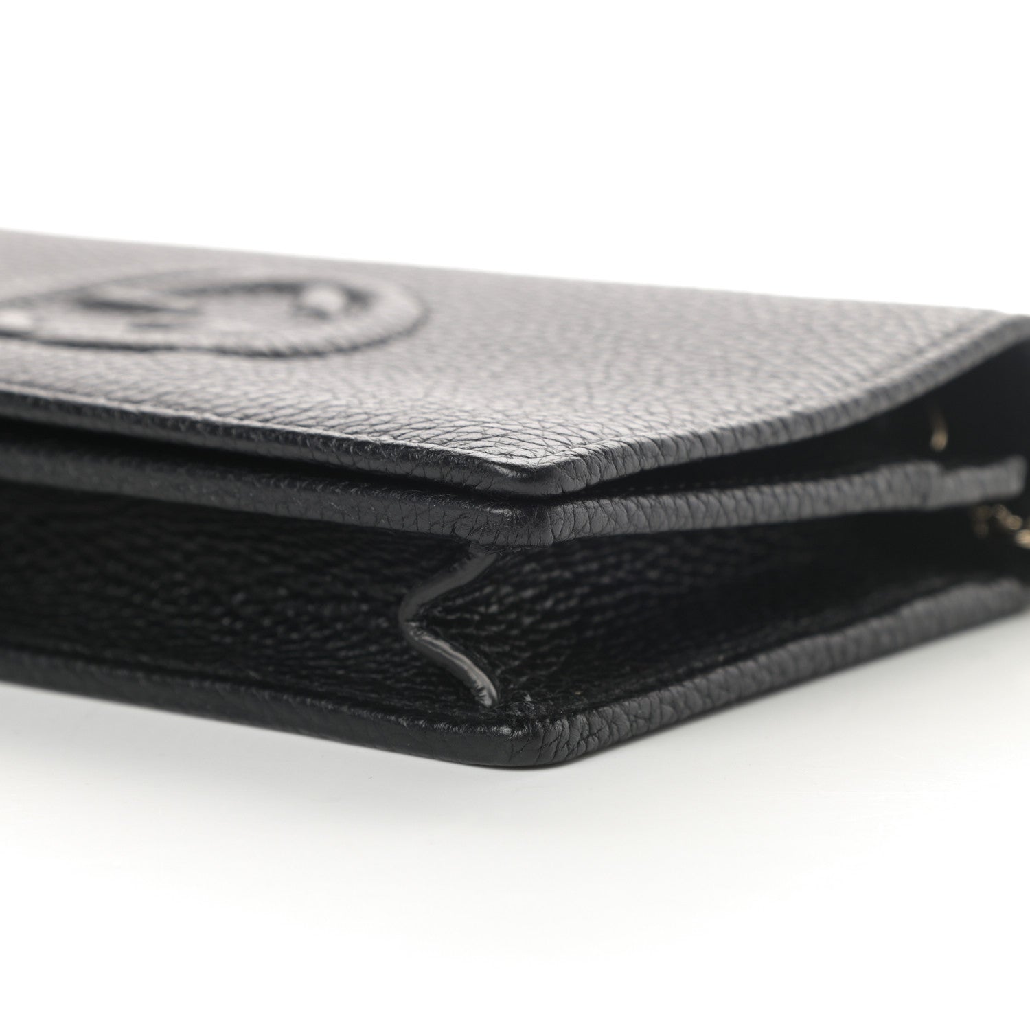 Gucci Pebbled Calfskin Soho Wallet on Chain Black 9 of 10