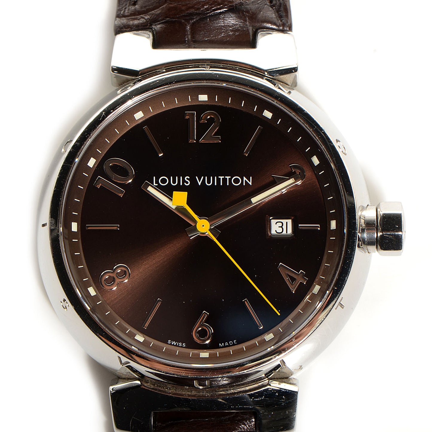 Stainless Steel Alligator 39mm Tambour Quartz Watch