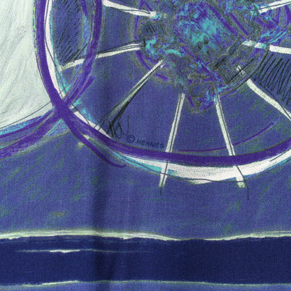 Hermes Silk New Springs Scarf 90 Bleu Indigo Bleu Klein 3 of 4