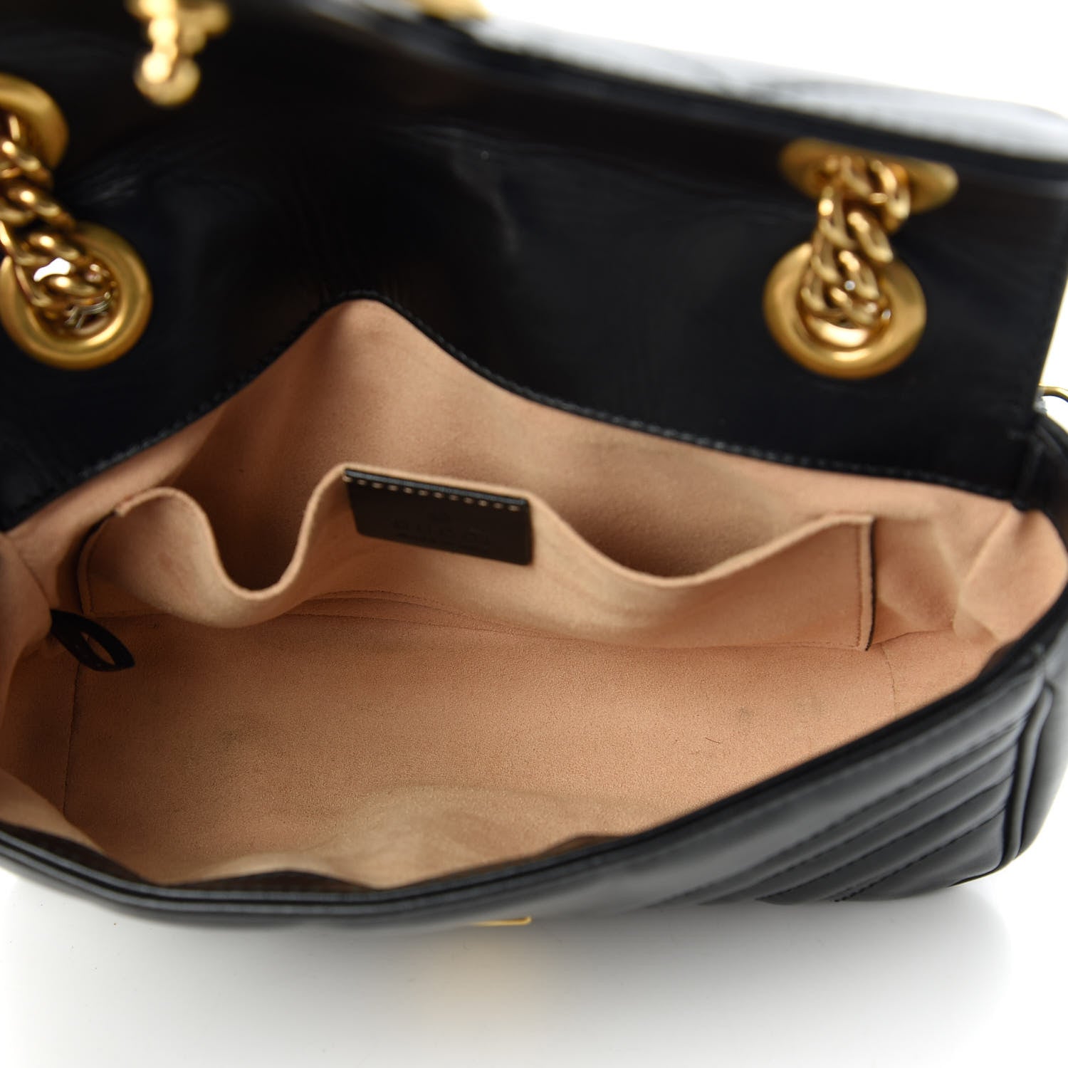 Gucci Calfskin Matelasse Mini GG Marmont Shoulder Bag Black 5 of 11