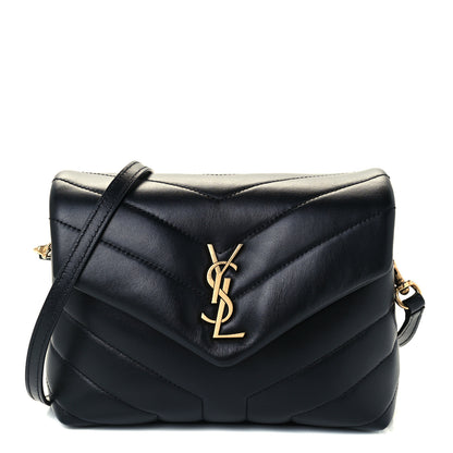 Saint Laurent Calfskin Y Quilted Monogram Toy Loulou Crossbody Bag Black 1 of 12