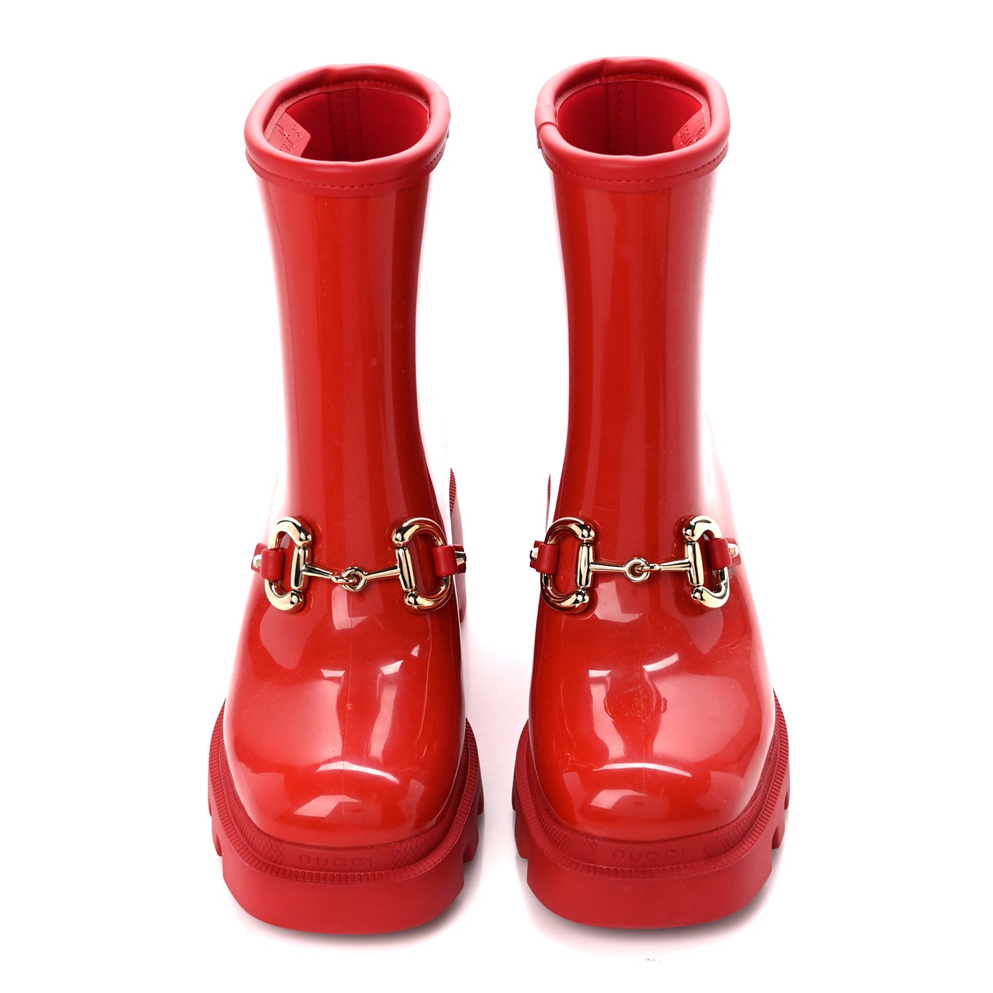 Rubber Womens Horsebit Ankle Boots 37 Maple Red