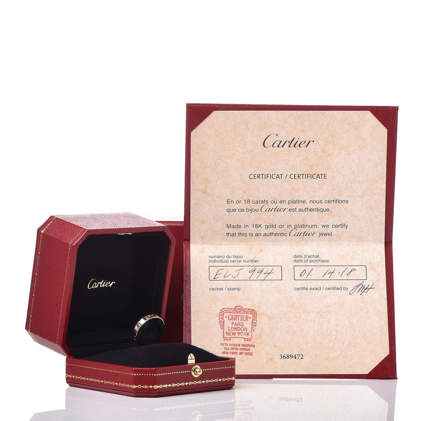 18K Yellow Gold 3.5mm LOVE Wedding Band Ring 54 6.75