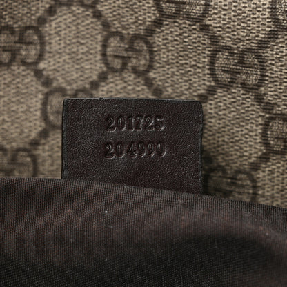 Gucci GG Plus Monogram Large Double Buckle Flap Messenger Bag Beige Dark Brown 7 of 9