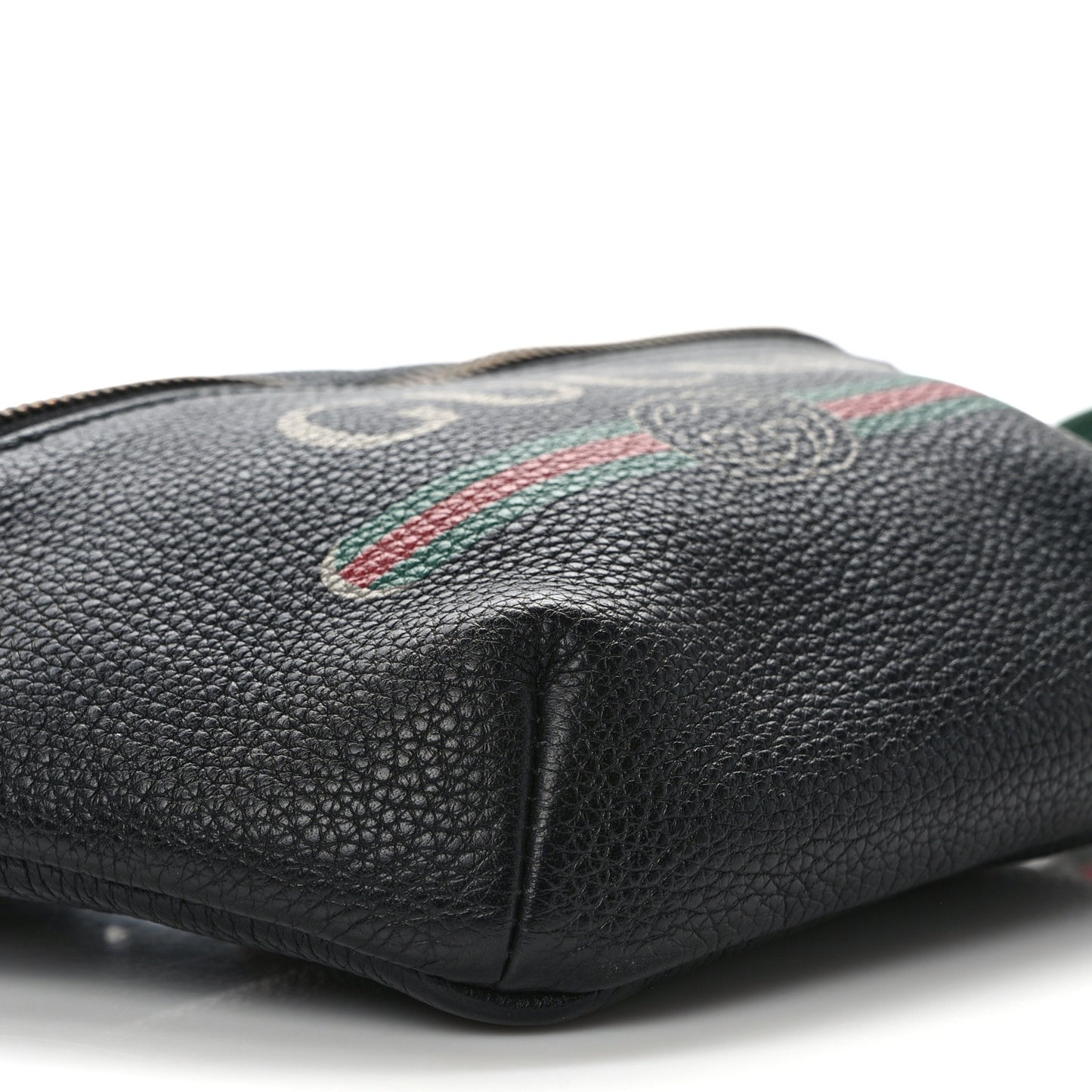 Grained Calfskin Small Logo Belt Bag Black
