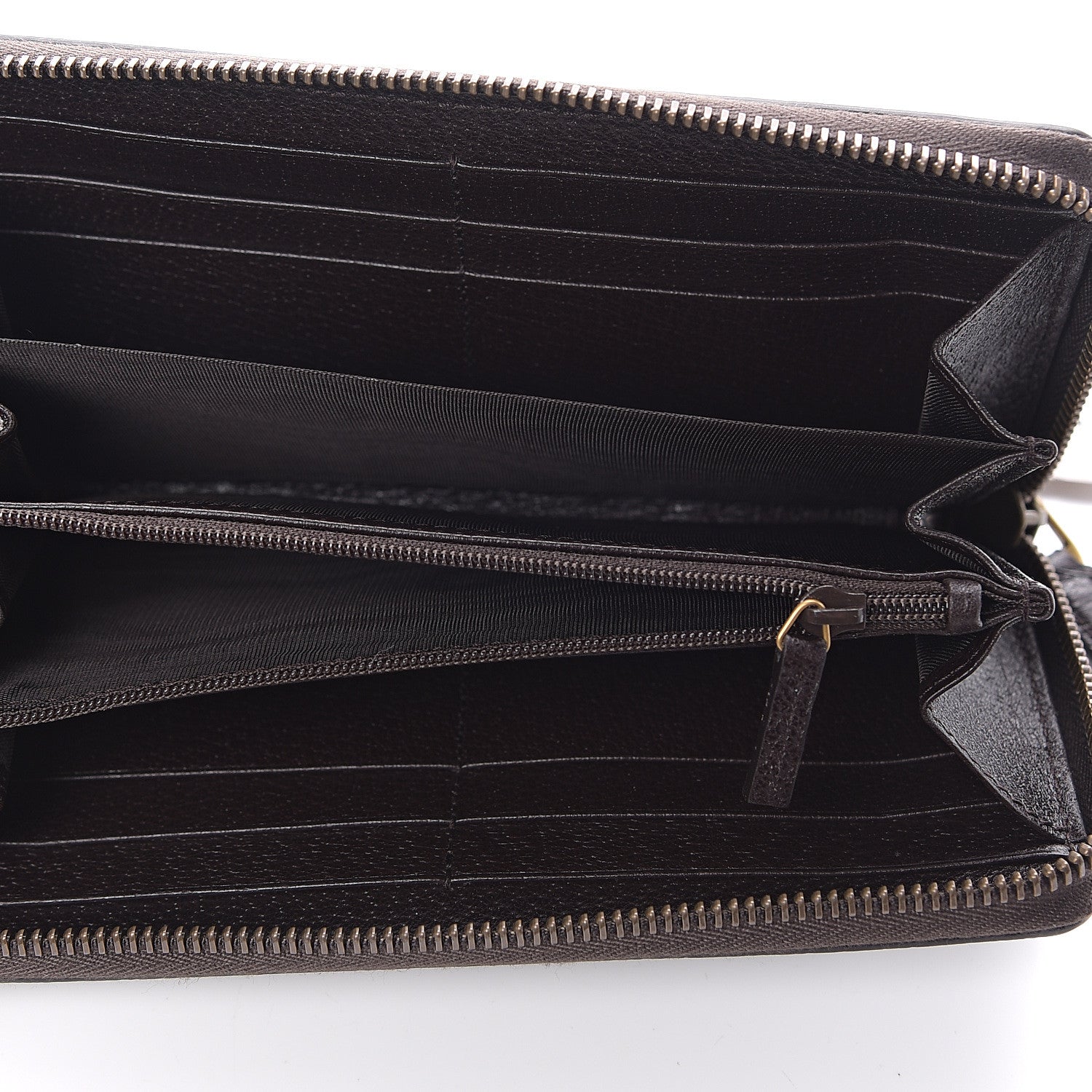 Gucci Dollar Calfskin Boar Effect GG Marmont Zip Around Wallet Dark Cocoa 4 of 5