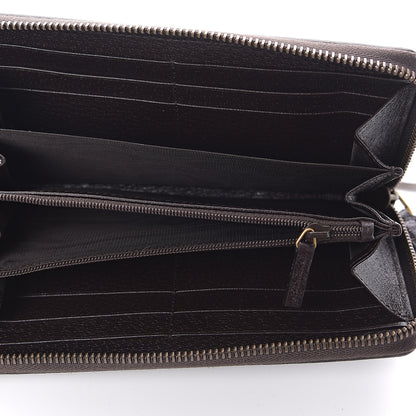 Gucci Dollar Calfskin Boar Effect GG Marmont Zip Around Wallet Dark Cocoa 4 of 5