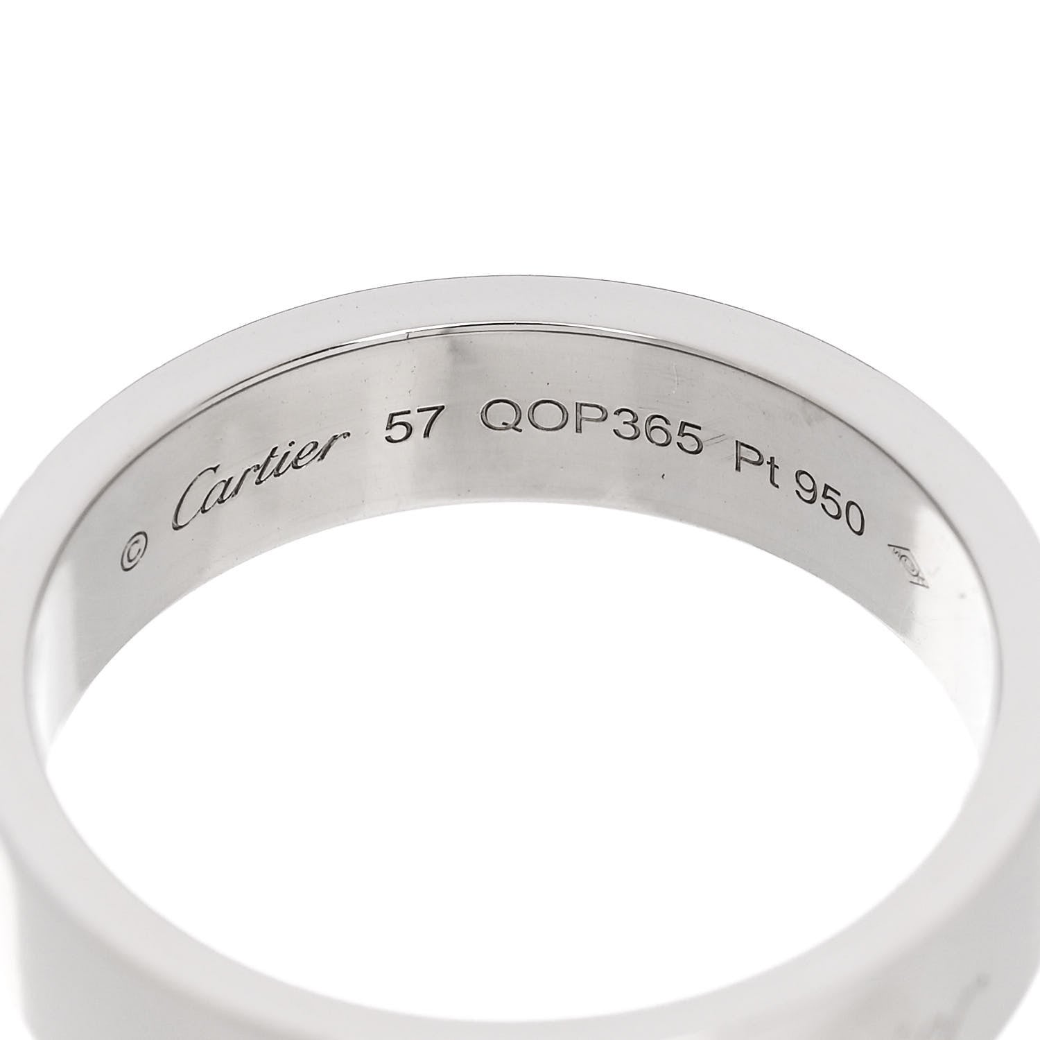 Cartier Platinum Diamond 5mm C De Cartier Wedding Band Ring 57 8 4 of 4
