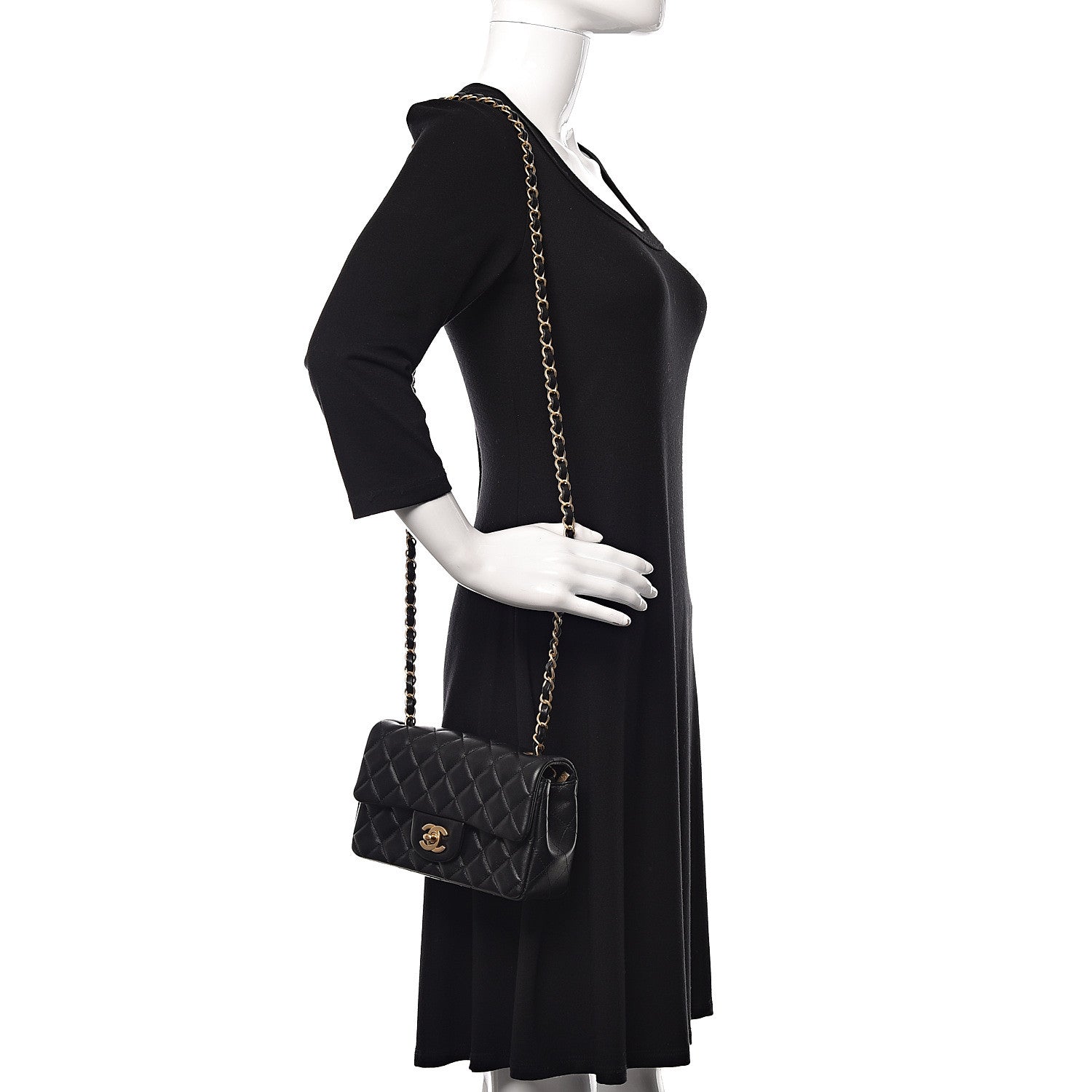 Chanel Lambskin Quilted Mini Rectangular Flap Black 2 of 11