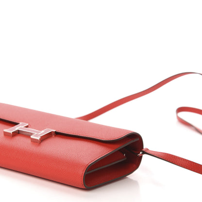 Hermes Epsom Enamel Constance Wallet To Go Rouge De Coeur Rubis 8 of 10