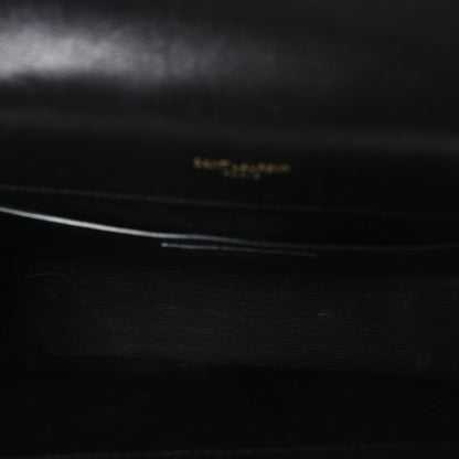 Saint Laurent Lambskin Mixed Matelasse Triquilt Medium Monogram Satchel Black 4 of 10