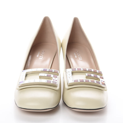 Gucci Malaga Kid Crystal Square G Madelyn Loafer Pumps 36.5 Ivory 2 of 7