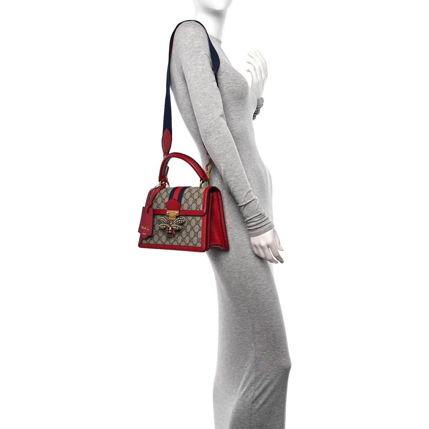 GG Supreme Monogram Small Queen Margaret Top Handle Bag Red