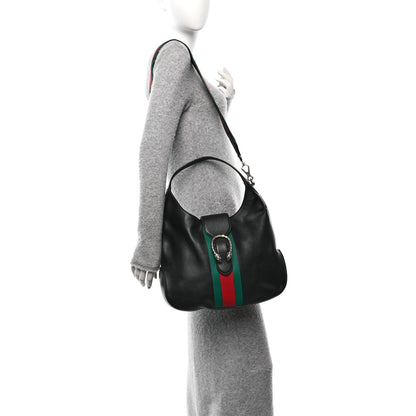 Gucci Calfskin Web Stripe Medium Dionysus Hobo Black 2 of 11