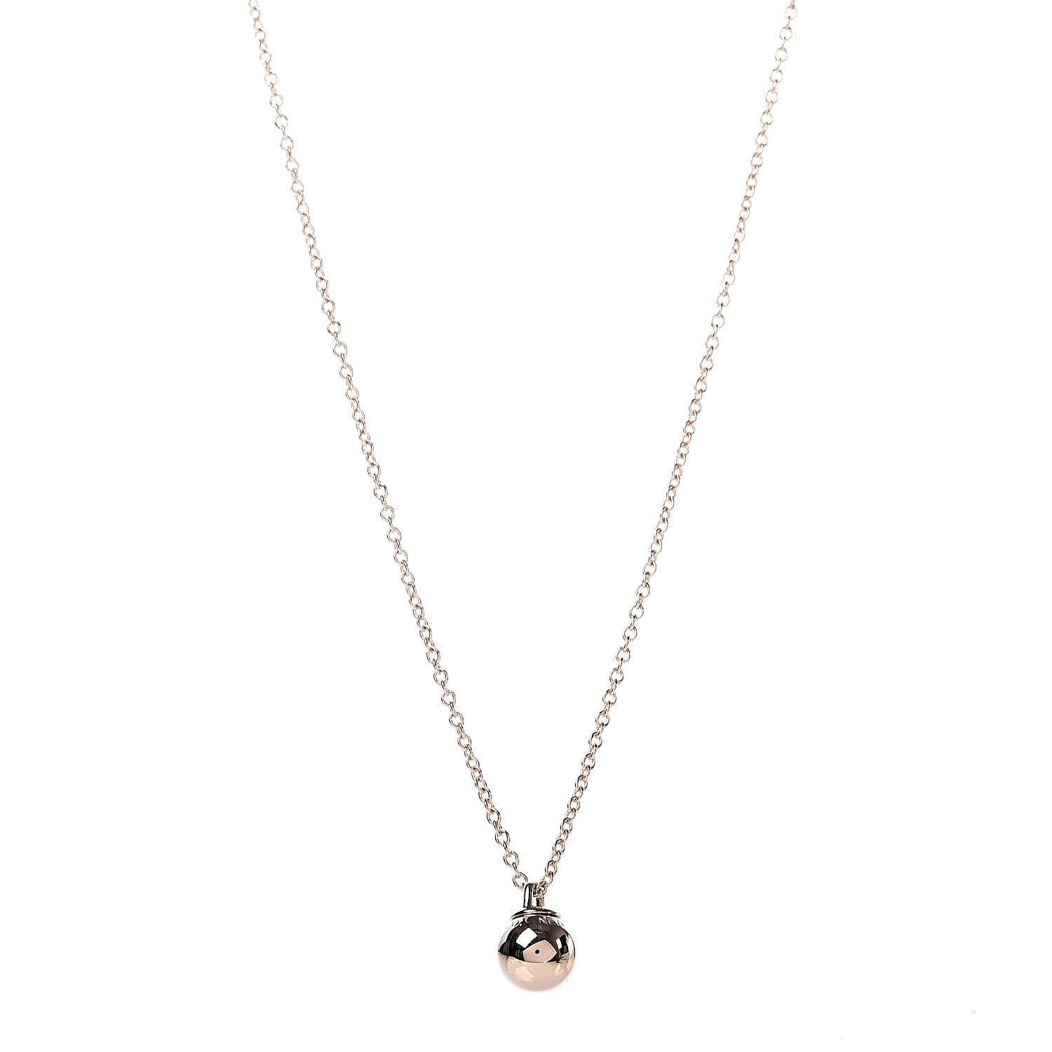 Tiffany 18K Rose Gold 8mm HardWear Ball Pendant Necklace 1 of 5