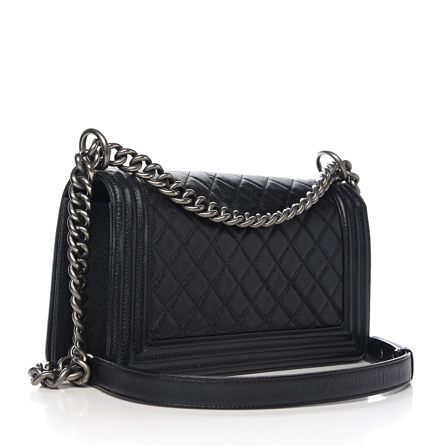 Caviar Quilted Medium Boy Flap Black