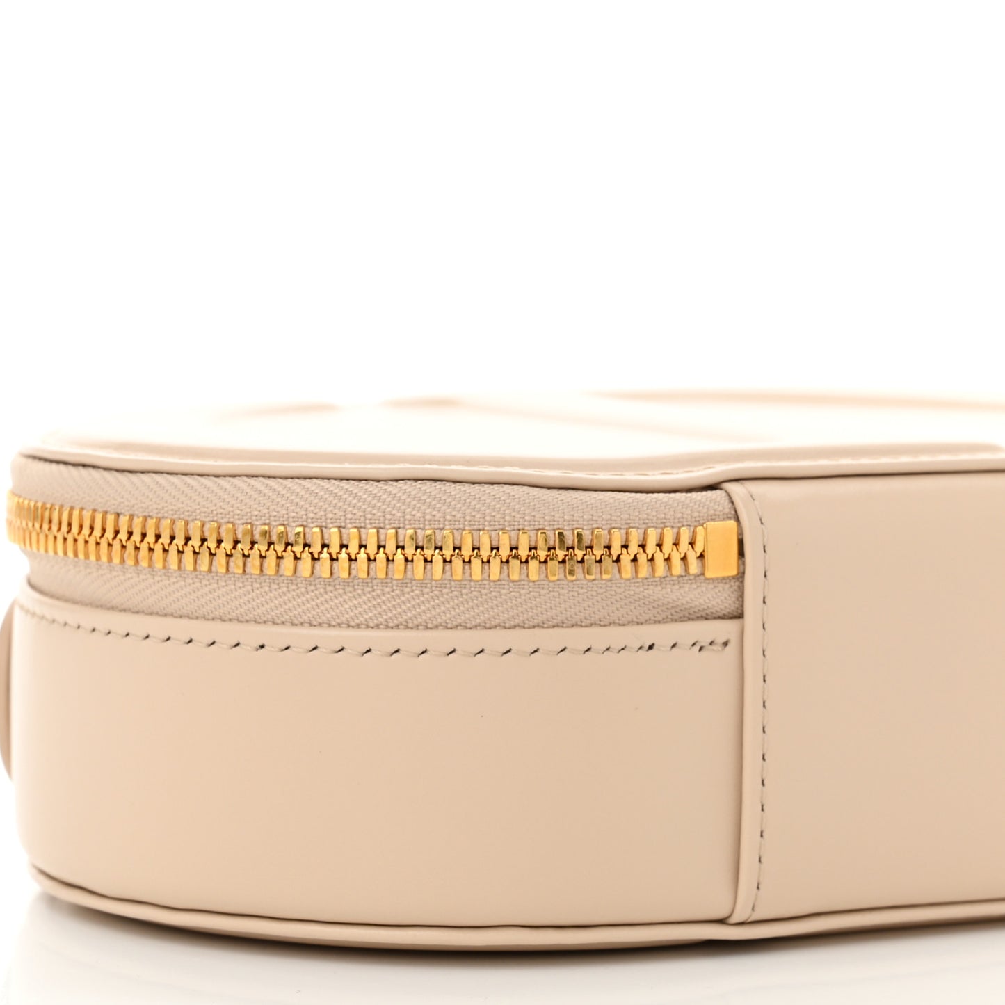 Calfskin CD Signature Oval Crossbody Camera Bag Caramel Beige