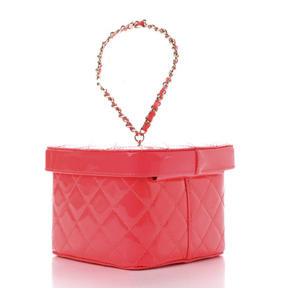 Chanel Patent Quilted Minaudiere Makeup Case Pink 3 of 10
