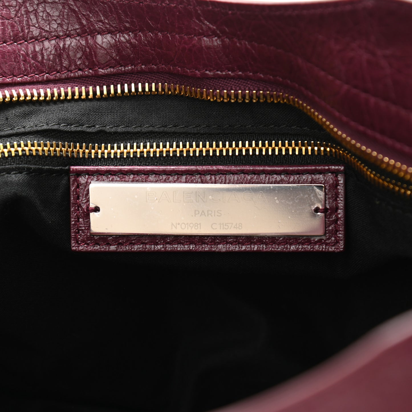 Agneau Classic Gold Hardware City Violet Prune