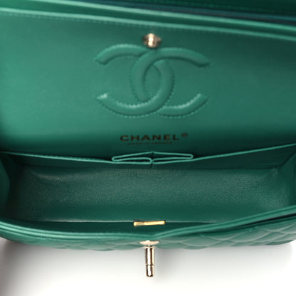 Chanel Lambskin Quilted Small Double Flap Green 5 of 11