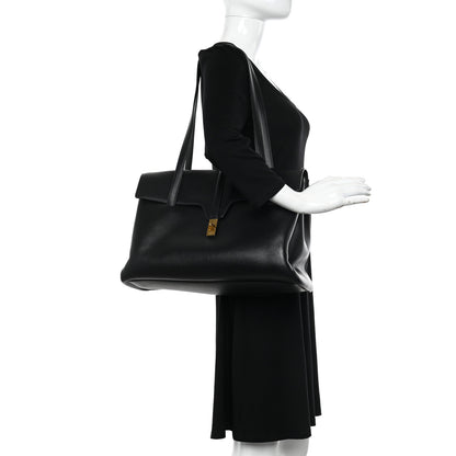 Celine Grained Calfskin Large Soft 16 Bag Black 2 of 9
