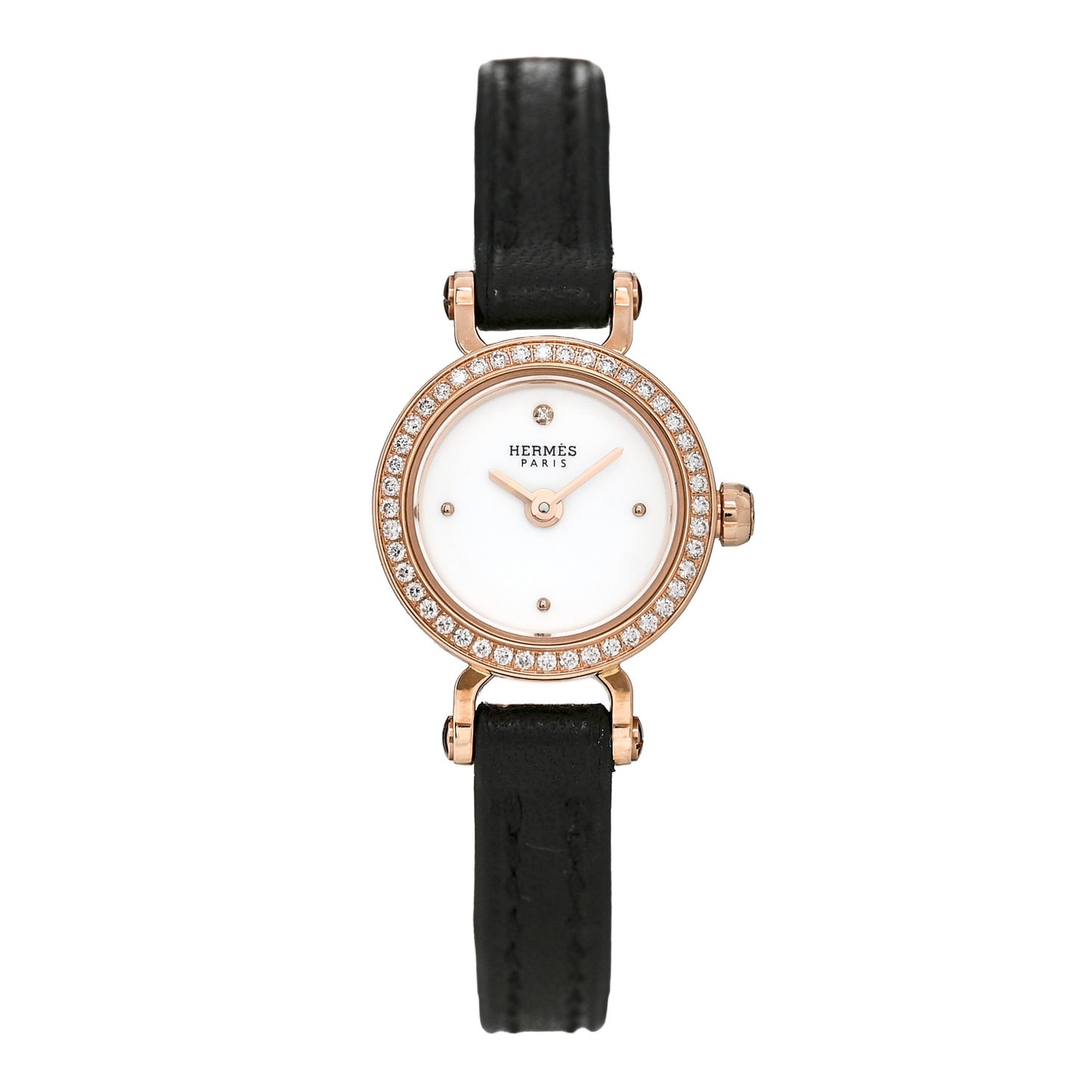 18K Yellow Gold Barenia Diamond 16mm Faubourg Quartz Watch Noir