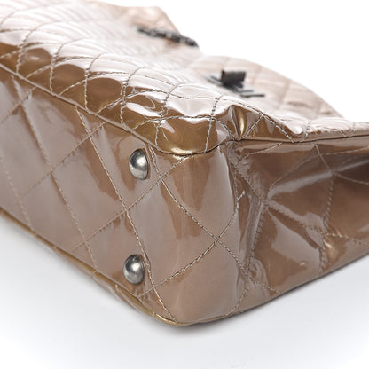 Chanel Patent Calfskin Quilted Reissue 2.55 Tote Khaki 11 of 11