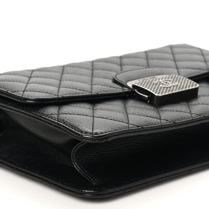 Chanel Goatskin Quilted Small CC University Top Handle Flap Black 9 of 10