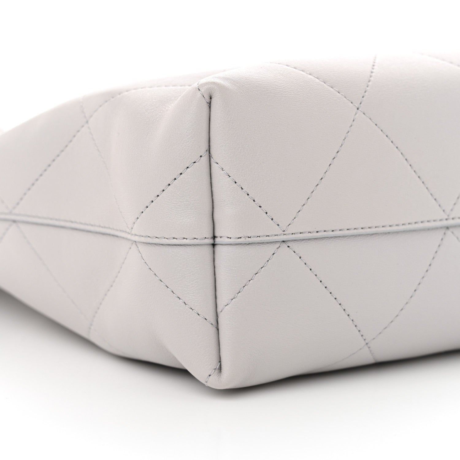 Chanel Shiny Lambskin Lambskin Quilted Medium Hobo Grey 10 of 12