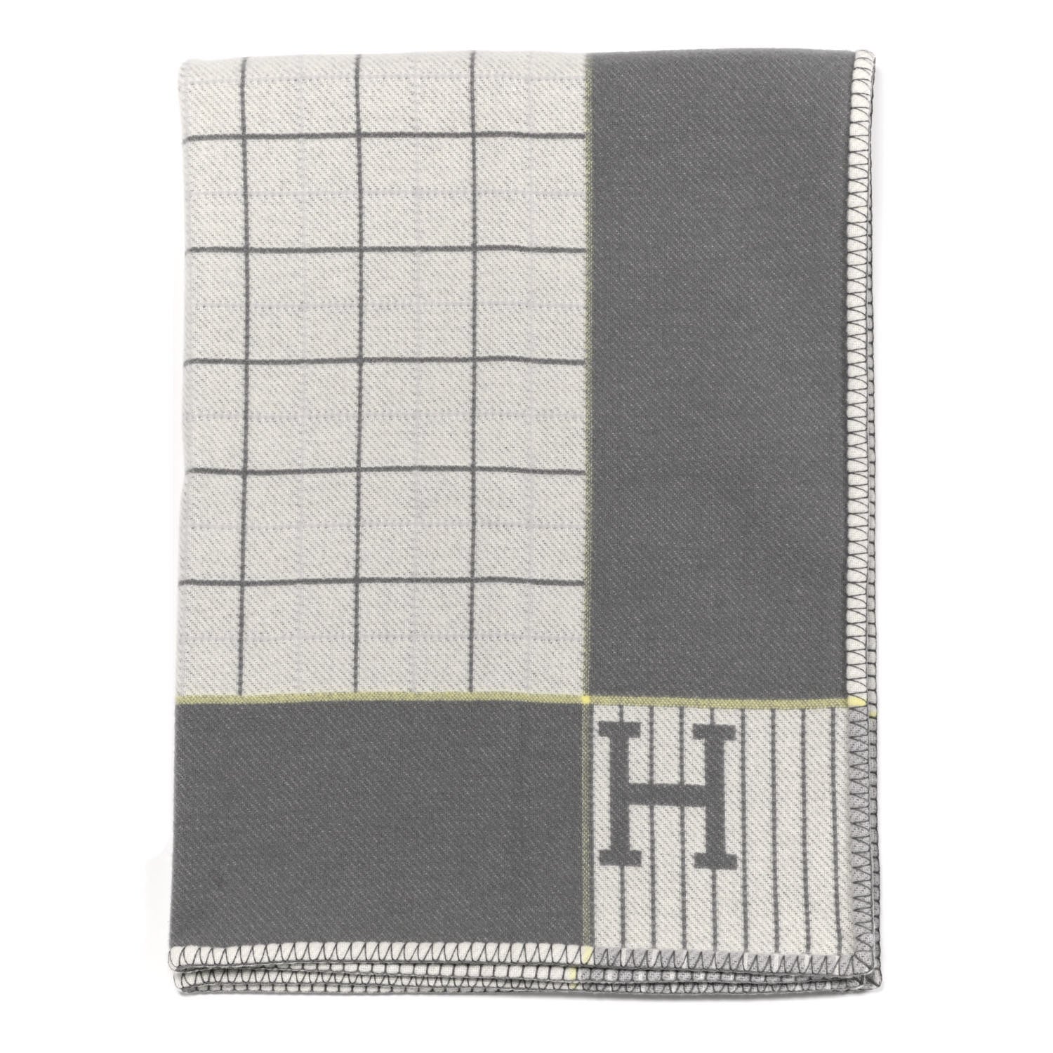 Hermes Wool Cashmere Avalon Cabriole Blanket Gris Perle 1 of 3