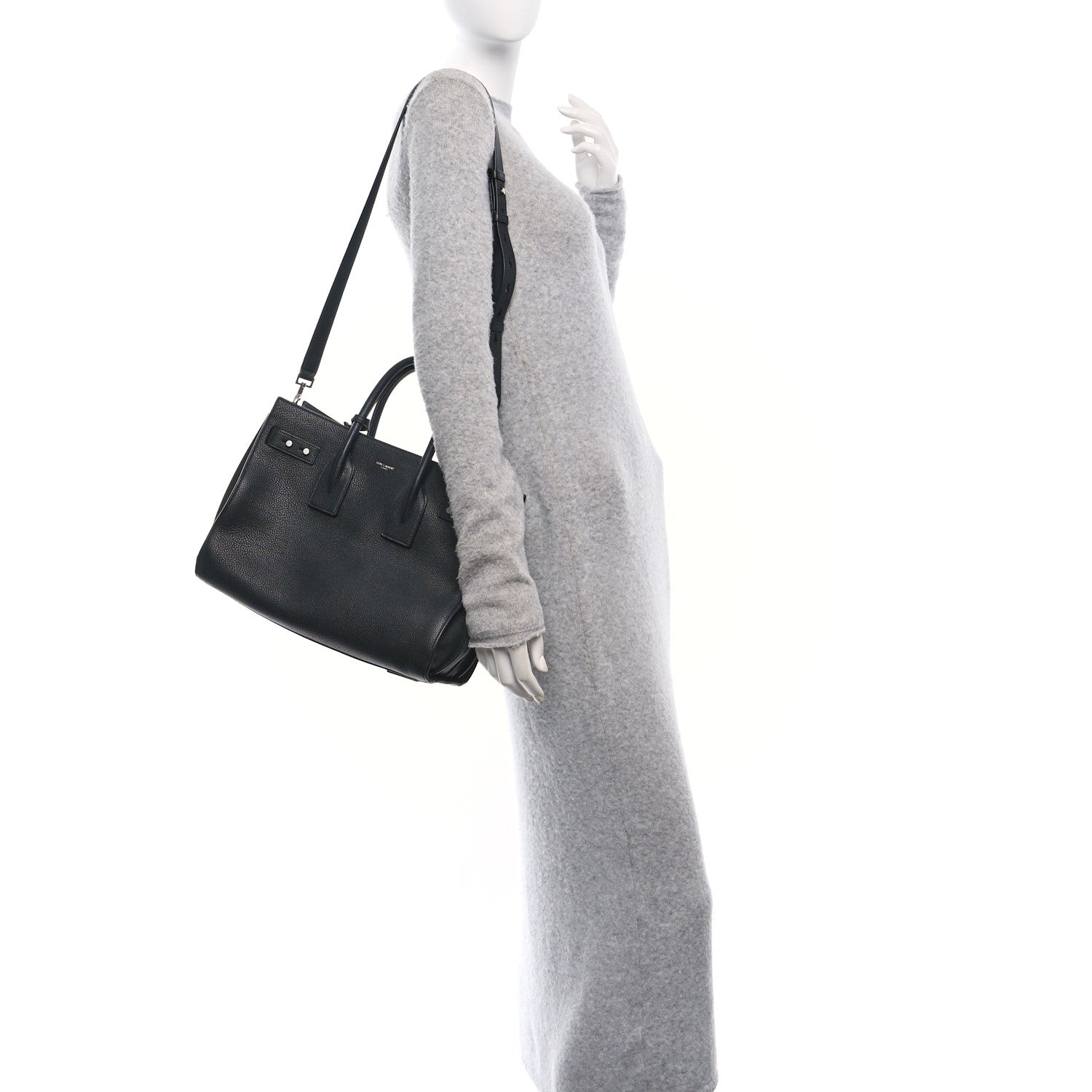 Saint Laurent Grained Calfskin Small Supple Sac De Jour Black 2 of 10