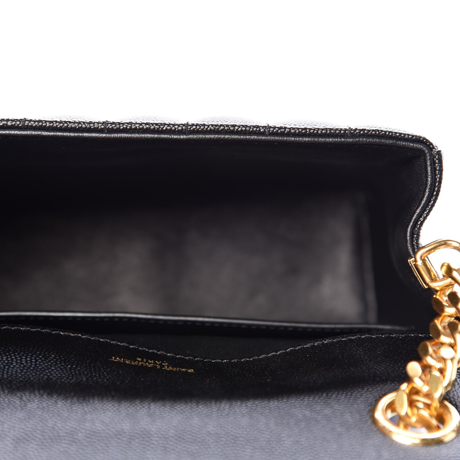 Saint Laurent Grain De Poudre Matelasse Monogram Medium Vicky Chain Bag Black 4 of 9