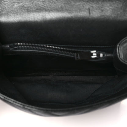 Saint Laurent Sheepskin Matelasse Chevron Monogram Monochrome Medium College Bag Black 5 of 11